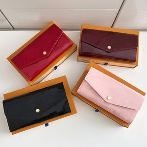 Gładki lakier skórzany portfel Długie torebka Designerskie portfele M60531 Uchwyt z pudełkową torbą na kurz przenośne wysokiej jakości torebki ping