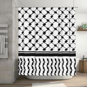 Tende da doccia Tenda kefiah palestinese 72x72 pollici con ganci arredo bagno con motivo personalizzato