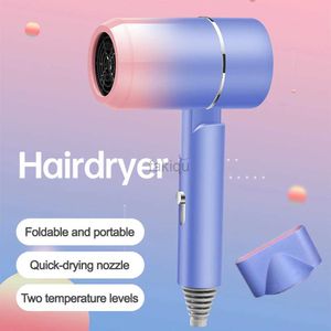 Secadores de cabelo Secador de cabelo elétrico Alça dobrável Mini secador de cabelo suave para uso em eletrodomésticos Ferramentas de estilo de cuidados pessoais Padrão US / CN 240401