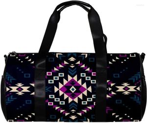 Duffel Bags Aztec Tribal Dark Color Sports Bag Rese Tote Carry On Weekender Gym över natten för män kvinnor