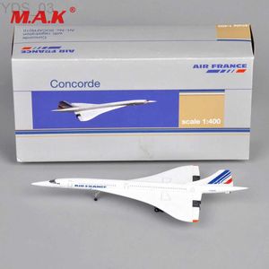 Flygplan Modle 1 400 Skala Flygplan Frankrike 1976-2003 Vit Mini Diecast Metal Aircraft Model for Children Gift Kids Air Plane Toys Concorde YQ240401