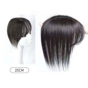 Bangs Clip in Bangs Virgin Human Hair Topper z Fringe 10 -calowe 25 cm kawałki włosów do wypadania włosów Brazylijskie miękkie włosy Nakładka 9x14cm