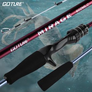 Rods Goture Mirage Lure Fishing Rod 1,7m 1,83m 2 Sektioner Kolfiber Saltvatten Squid Boat Fishing Rod M Power 12PE Jigging Rod New