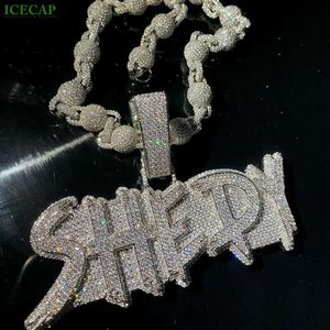 Fashion Jewelry 925 Sterling Silver Pendants Hip-hop Moissanite Diamond Wiht Gra Certificate Name Pendants for Men