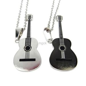 Pendant Necklaces Men Women Charm Necklace Rock Guitar Pendant Stainless Steel Necklace Jewelry Musician Gift Jewelry For Men Women 240330