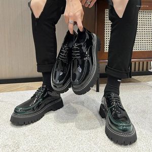 Классические туфли Est, корейские дизайнерские повседневные мужские туфли с круглым носком, винтажные британские формальные кожаные модные роскошные лоферы на шнуровке
