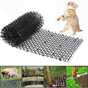 Cat Carriers 200/400cm Garden Anti-cat Dog Net Repellent Mat Safe Plastic Spike Thorn Deterrent Green Plant Protection Supply Pet Products