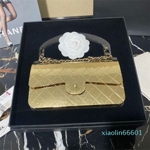 2024l caixa saco diamante grade espelho mini luxo jantar crossbody saco para mulher