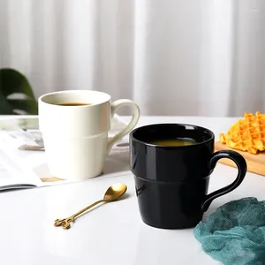 Tazze Piattini Ceramica Stile Europeo Semplice Tazza da caffè in miniatura Tazza con smalto solido Colazione creativa Latte di grande capacità