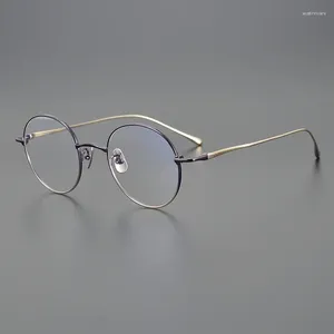 Sunglasses Frames 2024 Retro Glasses Frame Men Fashion Designer Round Pure Titanium Optical Eyeglasses Myopia Reading Women Personalized