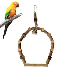Other Bird Supplies Wooden Cage Toys Parrot Stick Chewing Stand Wood Swinging For Parakeet Cockatiels Budgies