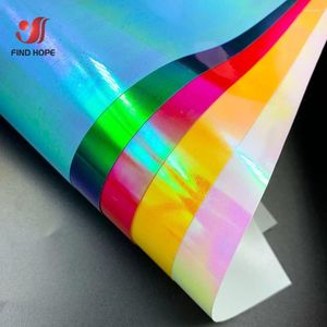 Window Stickers 12in X 10in 5Pcs Iridescence Holographic Heat Transfer Iron-on Tshirts HTV Printed Clothing Fabrics Decor DIY For