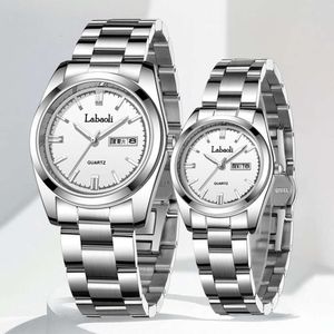 Eksploruj zegarek Para solidna stal ze stali nierdzewnej Minimalistyczna damska nocna Waterproof Watch