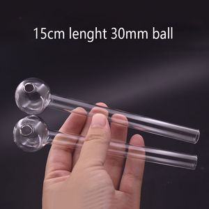 10 Stück Ölbrenner Glaspfeife Tabak 15 cm lange dicke Glasraucheröhrchen 6 Zoll klare Pyrex-Nagelspitzen Wasserpfeifen für Bong Dab Rig Bubble Transparente Raucherpfeife