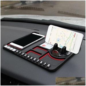 Decorazioni interne Cruscotto per auto multifunzionale Tappetino adesivo Tappetino antiscivolo Gadget Porta cellulare Articoli Accessori Drop Delive Ota4C