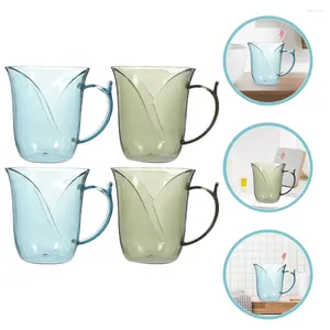 Mugs 4 Pcs Mouthwash Cup Tooth Brushing Toothbrush Holders Multi-purpose Cups Plastic Reusable Lovers