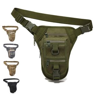 Väskor Taktisk väska Armé Combat Shooting Midja Ben Bag Bag Justerbar Vandring Hunt Midja Packar Militär Airsoft Molle Drop Leg Bags