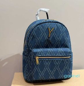 2024 designer women backpack small denim books backpacks laptop girl bag schoolbag Vintage Back Pack Street Mens bookbag