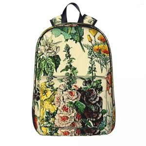 Backpack Types Of Flowers Adolphe Millot Woman Backpacks Boys Girls Bookbag Waterproof Students School Bags Portability Travel Rucksack