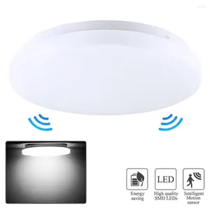 Ceiling Lights 12W 220V Round LED Light With Motion Sensor Living Room Kitchen Restaurant Hall Stairs Balcony Flat Bottom Lamps