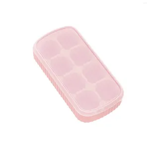 Stampi da forno Vassoi per cubetti di ghiaccio 8 cavità Silicone Square Maker Sfera a rilascio facile con coperchio rimovibile resistente agli schizzi