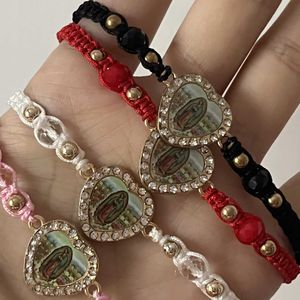 Chain Hand Woven Love Virgin Mary Pendant Armband ger lycka till vänner och älskare Q240401