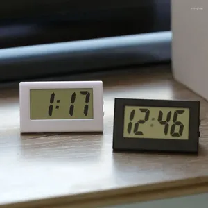 Bordklockor Mini LCD Digital Clock Dashboard Desk Electronic Desktop Home Office Silent Time Display Decoration Gifts