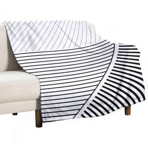 Blankets Black And White Geometric Lines Throw Blanket For Sofa Picnic Soft Bed