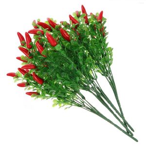 Decorative Flowers 4pcs Artificial Pepper Bouquet Durable Chili Simulation Fruits Bunch For Home Party Office Decor