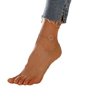 Geometric Big Circle for Women Foot Anklet Bracet Summer Beach Barefoot Sandals Bracelets Ankle on the Leg Female