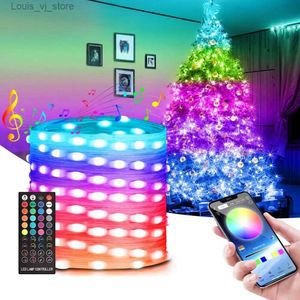 LED Strings Remote Control Led Light String with Bluetooth Compatibility for Music Mode Color Home YQ240401