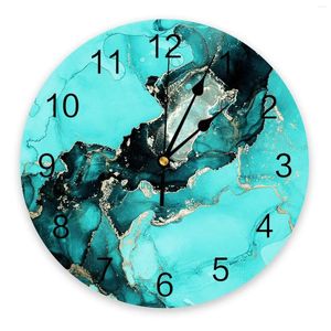 Wall Clocks Marble Texture Green Design Silent Home Cafe Office Decor For Kitchen Art Large 25cm