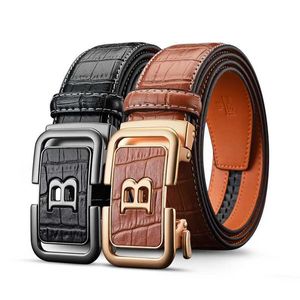 Belts HCDW brand designer belt mens automatic leather belt mens luxury black brown high-quality work mens golf Trouser belt Q240401