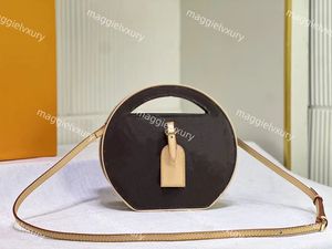 Em torno de mim pm saco de luxo círculo redondo alta qualidade crossbody sacos ombro designer clássico tote bolsa m47117