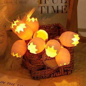 LED Strings Easter Lantern Shell Breaking Egg Revival Festival Girl Heart Atmosphere Decorative Light New Product Lamp String YQ240401