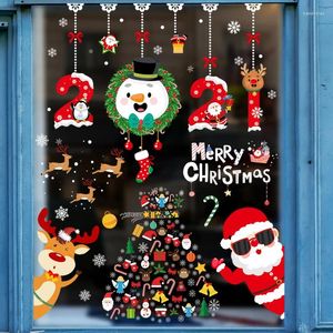 Window Stickers Glass Decals Flowers Pasted Christmas Decoration Atmosphere Decorate Shop Doors Old Snowflakes