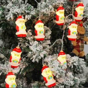 Cordas LED Decoração de Natal Luzes de corda alimentadas por bateria Papai Noel Pendurado Pingente Ornamento de árvore para casa Decoração de festa de ano novo YQ240401
