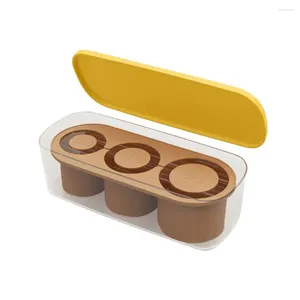 Moldes de cozimento Fácil de limpar Ice Maker Silicone Mold Cube Bandeja com tampa para tumblers copos alimentos grau bebidas de verão 3