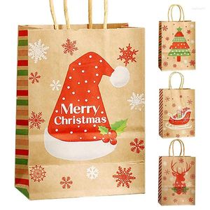 Confezione regalo 10 pezzi Sacchetti di carta Kraft Goodie Bomboniere per calze di Natale per regali Forniture di dolci