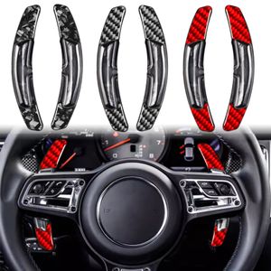 Pás de mudança de volante em fibra de carbono, extensão, kit de engrenagens para cayenne/panamera/911/918 spyder/macan/boxster/718