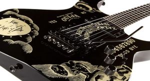 プロモーションKH2 2009 Ouija Kirk Hammett Signature Black Electric GuitarリバースヘッドストックFloyd Rose Tremolo Black Hardware3660653