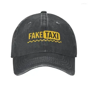 Bollmössor Punk Fake Taxi Driver Cotton Baseball Cap för män Kvinnor andas pappa utomhus