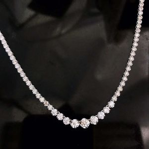 Collana girocollo di lusso con diamanti naturali da 6 carati, girocollo da 40,6 cm in oro 18 carati