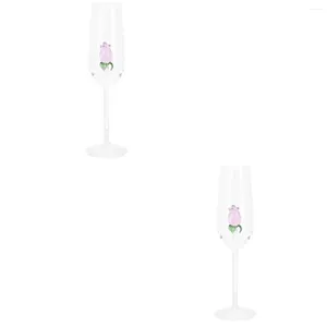 Bicchieri da vino Celebration Glass Rose Stemless Martini Coppa rossa trasparente