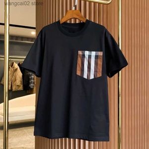 Men's T-Shirts 2024 New In Luxury Brand Design High Quality Men And Women Summer Tshirt Cotton Stitch T-shirt Tops Short Slve T Clothing T240401