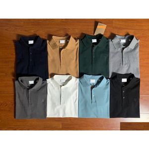 Mens Polos Tees 패션 디자이너 T 셔츠 100% 순수한면 B 레터 수 놓은 다목적 비즈니스 탑과 함께 세련된 짧은 소매 DHPS8