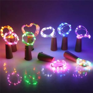 Luzes de corda de garrafa LED DIY Natal 2M fio de prata iluminação de fadas para casamento decoração de festa de Halloween LL