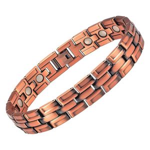 Kedja befoshinn nya retro mode mens och kvinnor smycken armband rent koppar magnet terapi hälsa klassisk neutral armband q240401