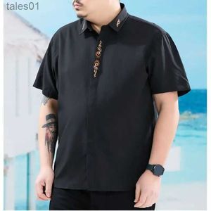 T-shirt da uomo Polo estate uomo ricamo floreale camicie semplici manica corta mferlier taglia 10XL 11XL 12XL camicia casual con stampa oversize 54 yq240401