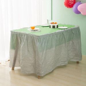 Table Skirt PEVA Rectangle Party Disposal Premium Plastic Tablecloth Round Kids Birthday Wedding Festive Decor Cover